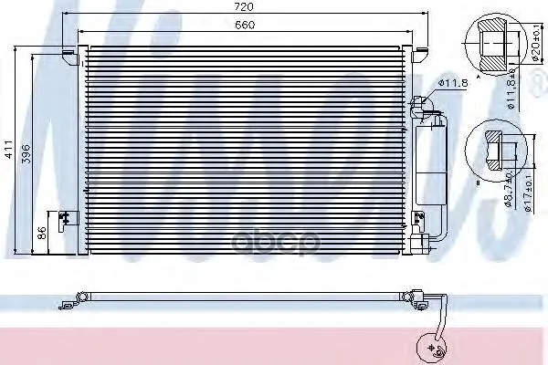 Конденсер Saab 9-3 1.8-2.8/1.9td/2.2td 02- Nissens 94675 Nissens арт. 94675
