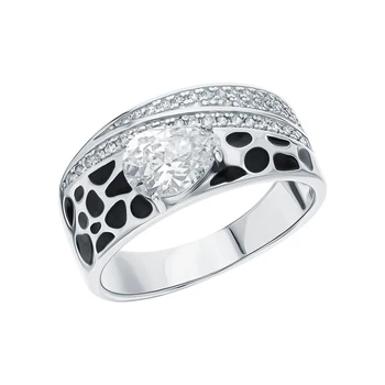 

Silver ring with enamel and cubic zirconium sunlight sample 925