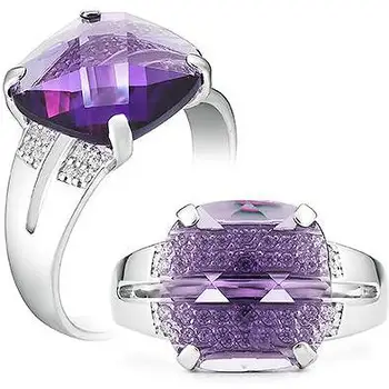 

Alcor ring with amethyst and cubic zirconia