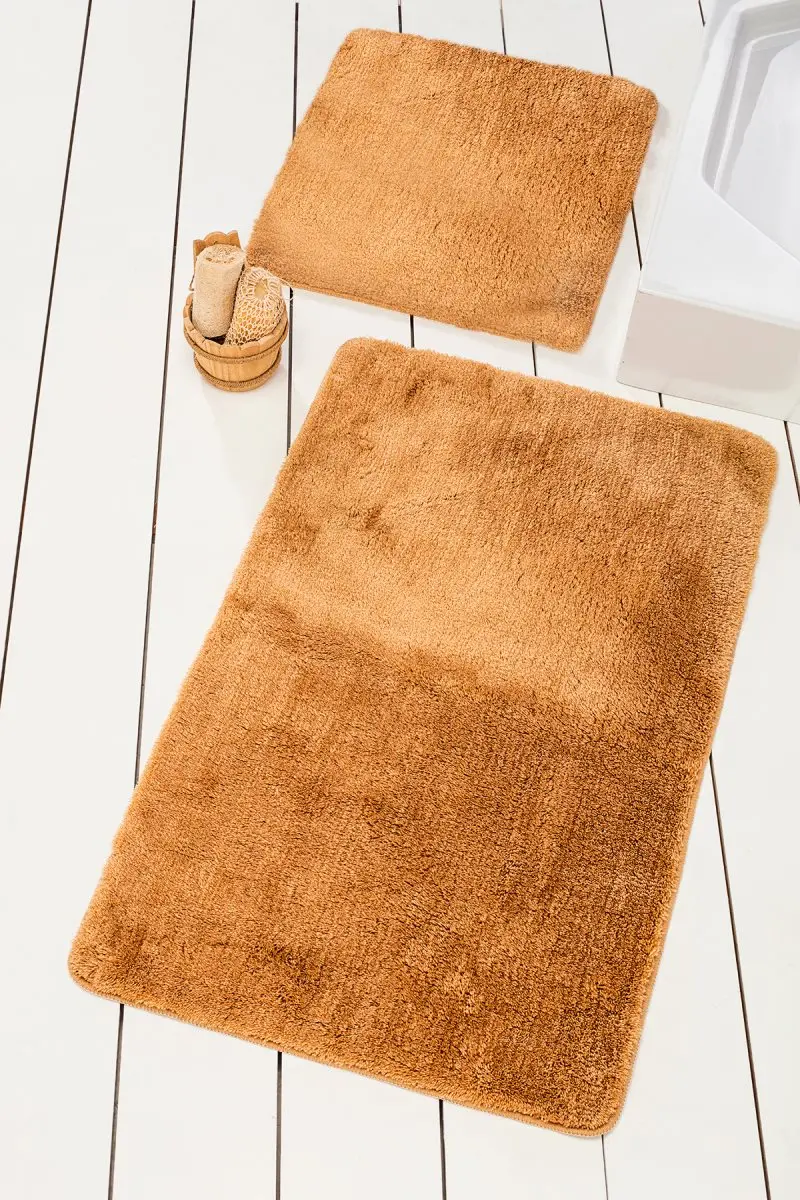 

Bath Mats Non Slip Anti Mould Mats Non Slip Anti Mould Of Colors Beige 2'Li Set 60X100 Cm -50X60 Cm