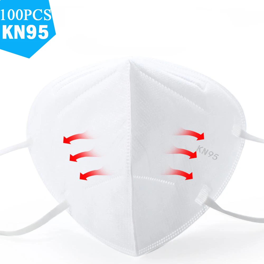 

100PCS KN95 Mouth Face Masks Non-woven Anti Dust Safety Protective Mouth Nose Cover Mask Earloop Dustproof kn95 respirator