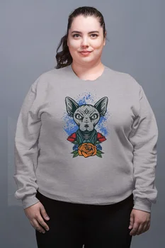 

Angemiel Wear Sphynx cat Gray Female Sweatshirt