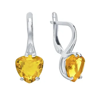 

Silver earrings with citrine sunlight sample 925 test