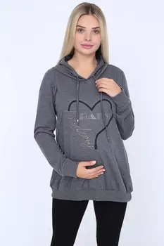 

8626-TAŞLI PRINT PREGNANT SWEATSHİRT