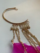 SUKI-pendientes bohemios con gancho para la oreja para mujer, aretes sin Piercing, accesorios de borlas largas, joyería