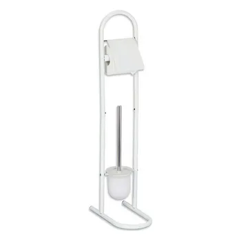 

Toilet Paper Holder with Brush Stand Confortime Metal White