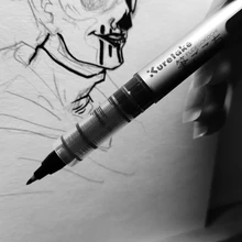 Cepillo Kuretake plumas de dibujo plumas de Color negro 6 piezas Japón Bimoji Mangaka Flexible MS-7700 Fudegokochi RB-6000AT limpio Color