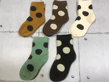 Calcetines de algodón para niño y niña, medias de otoño e invierno de lunares grandes, calcetines que hacen juego, 5 pares