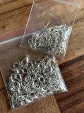 Ganchos de cierre de langosta para collar, 50 Uds., 10/12/14mm, anillos de Metal, hierro, Color dorado, conectores de corchetes, suministros de joyería Diy