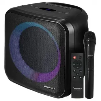 

PORTABLE SPEAKER SUNSTECH MUSCLECUBE BLACK - 20W - BT 5.0 - FM - MICRO SD/USB/ AUX-IN-WIRELESS MICROPHONE-BAT 1800MAH-
