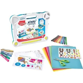 

BRIEFCASE CREATIVE MAPED BOARD STATION-CONTAINS 10 ROTUS/STICKERS/5 TUBES GLUE/TUTORIALS WITH CREATIVE ACTIVITIES