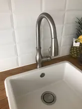 Quyanre negro grifos de cocina sacar fregadero de cocina grifo mezclador Palanca única grifo mezclador de agua grúa para cocina 360 rotación Mezclador