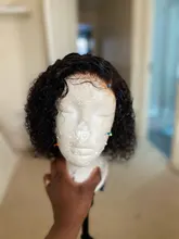 Pelucas de encaje frontal de corte pixie Bob, 150, 180, 250%, rizado, cabello humano con cierre de encaje Remy prearrancado