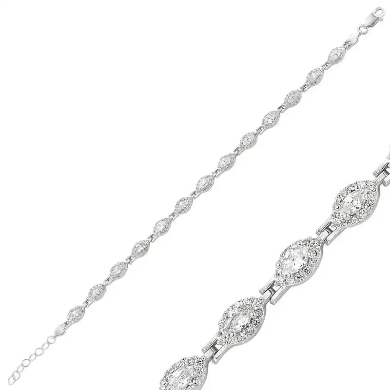 

Armagano 100% 925 Sterling Silver White Cubic Zirconia Water Ways Women 'S Bracelet High Quality and Original Women Wrist Straps