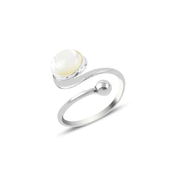 

Silver 925 Sterling Pearl Cubic Zirconia Adjustable Tall Ring