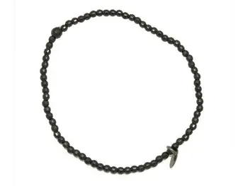 

Elastic bracelet with lapidated silver black beads