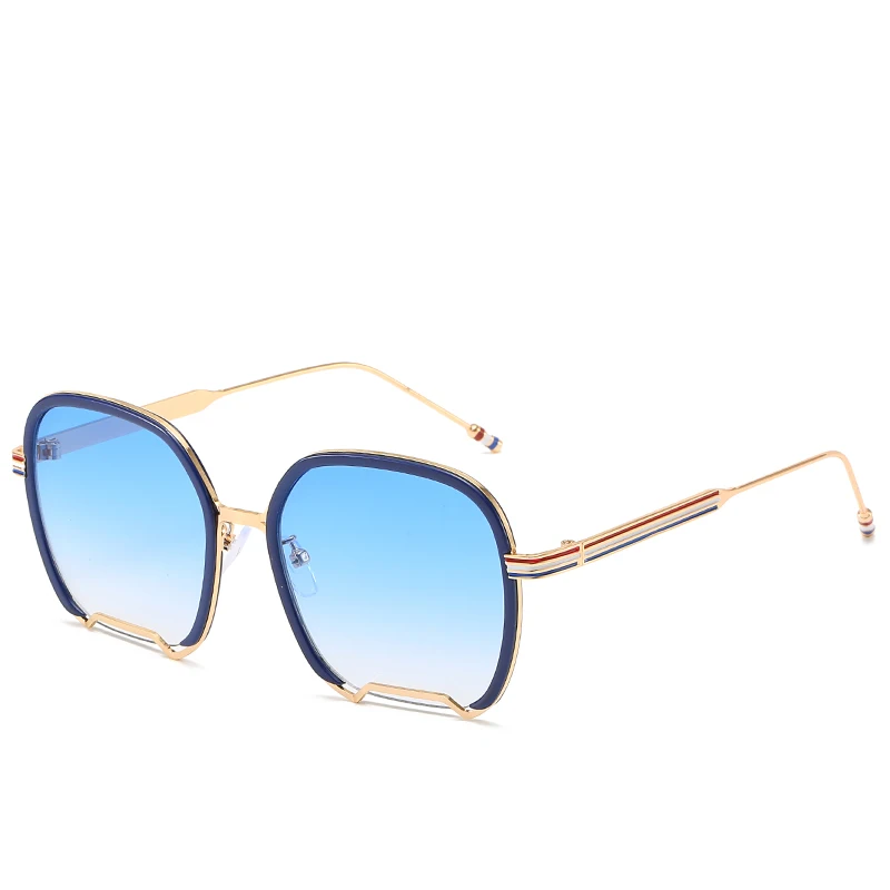 Retro Round FC OPTICS Women UV400 Vintage Male Classic Female Designer Women's Sunglasses Man - Цвет линз: Синий