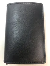 DIENQI-Billeteras de fibra de carbono para hombre Rfid, color negro mágico, triple, de cuero, delgada, monedero