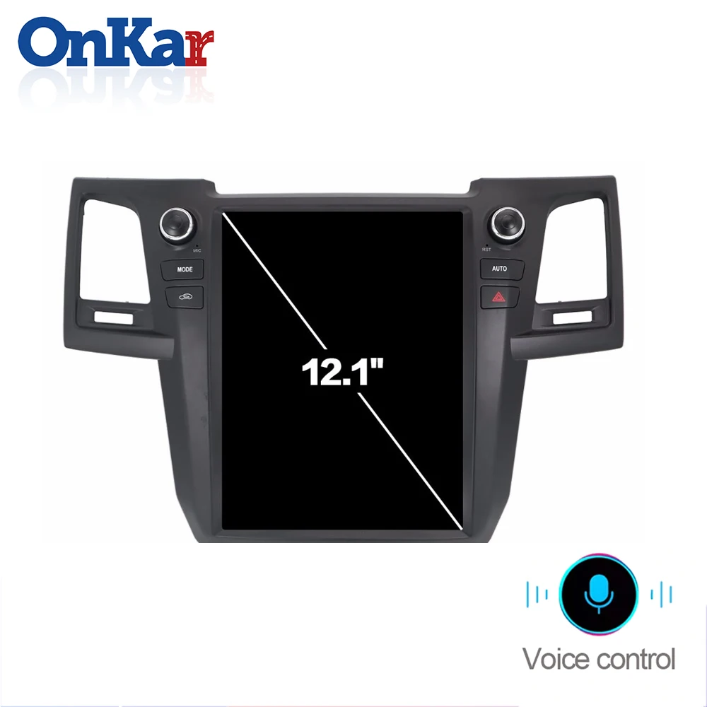 ONKAR Tesla экран радио для Toyota Fortuner 2012- Android 8,1 6 ядерный автомобильный головное устройство Android Авто CarPlay Plug and Play