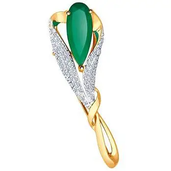 

Sokolov brooch with agate and cubic zirconia in red gold