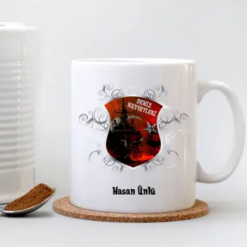 

Personalized Navy White Mug Cup