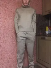 Suit Pant Knitted MVGIRLRU Sweater Winter Womens Warm Wool Soft Pullover