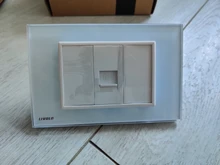 Livolo – Panel de cristal doble para interruptor de pared. C7-2SR-11, Panel de cristal estándar europeo para interruptor y enchufe en 4 colores