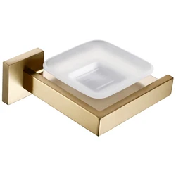 Brushed Gold Bathroom Accessories Set - Elegant Bathroom Hardware Collection (Soap Dish)