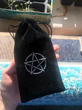 Bolsa de almacenamiento de Tarot, pentagrama de terciopelo, juego de mesa, bordado de tarjetas, bolsa con cordones, suministros de brujería para caja de Tarot, 1 Uds.