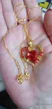 Nuevo amor corazón rojo rosa colgante, collar de mujer Color dorado para señorita gargantilla collar de joyería de moda para el Día de San Valentín regalo