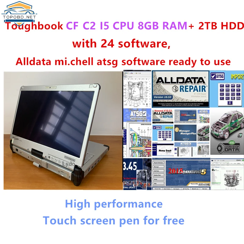 2021 Hot Alldata Software Software M.Tchell Atsg 24 Software Con Per Panasonic Cf-C2 Toughbook Usato Cf C2 I5 3427U Touchscreen