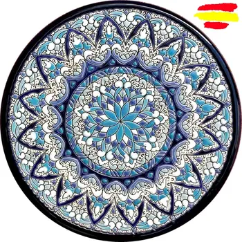 

Ceramics plate from 24 cm/9,5 inch diameter-ceramics glazed up handmade-done in España-MIJASCERAMIC-ARTECER-
