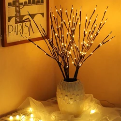 20 Bulbs LED Tree Branch Lamp Battery Powered Decorative Light Tall Vase Filler Willow Twig Lighted Branch For Home Decoration