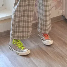 Pantalones largos sencillos Vintage a cuadros para mujer, pantalón de pierna ancha, informal, moda urbana