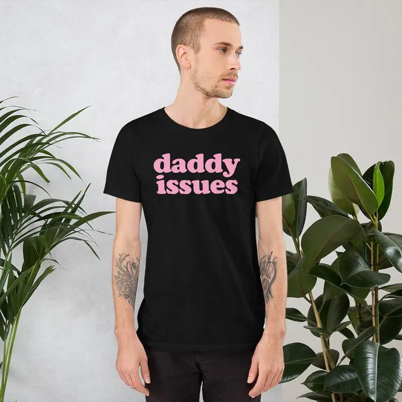 

Skuggnas Daddy Issues letter print Tshirt 90s fashion women Tumblr grunge goth tees shirt aesthetic Casual harajuku Tops
