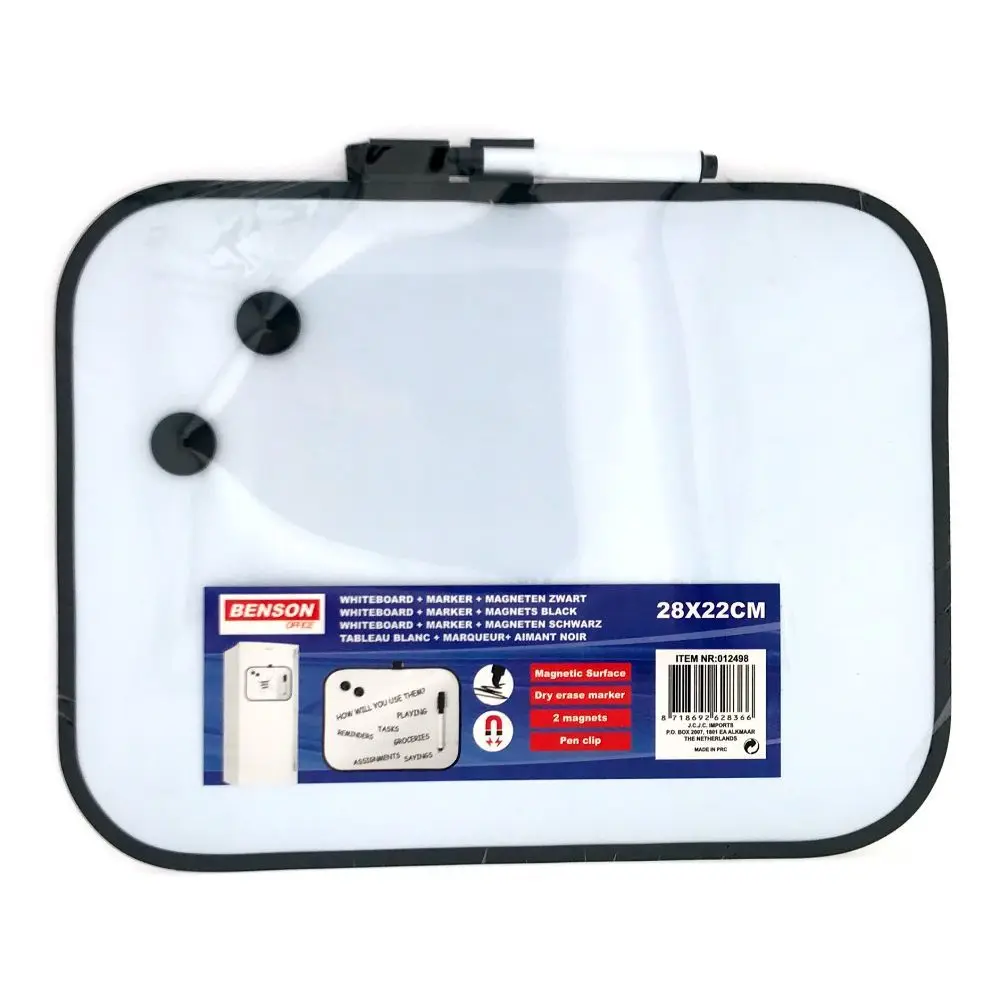 Pizarra blanca magnética para frigorífico + rotulador con imán y borrador + 2 imanes | 28x22 cm --- tablero grande XL, nevera