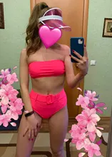 Cintura alta Bikini 2021 negro Sexy traje de baño mujeres traje de baño de la pierna conjunto de Bikinis Bandeau natación para baño traje de baño trajes de baño