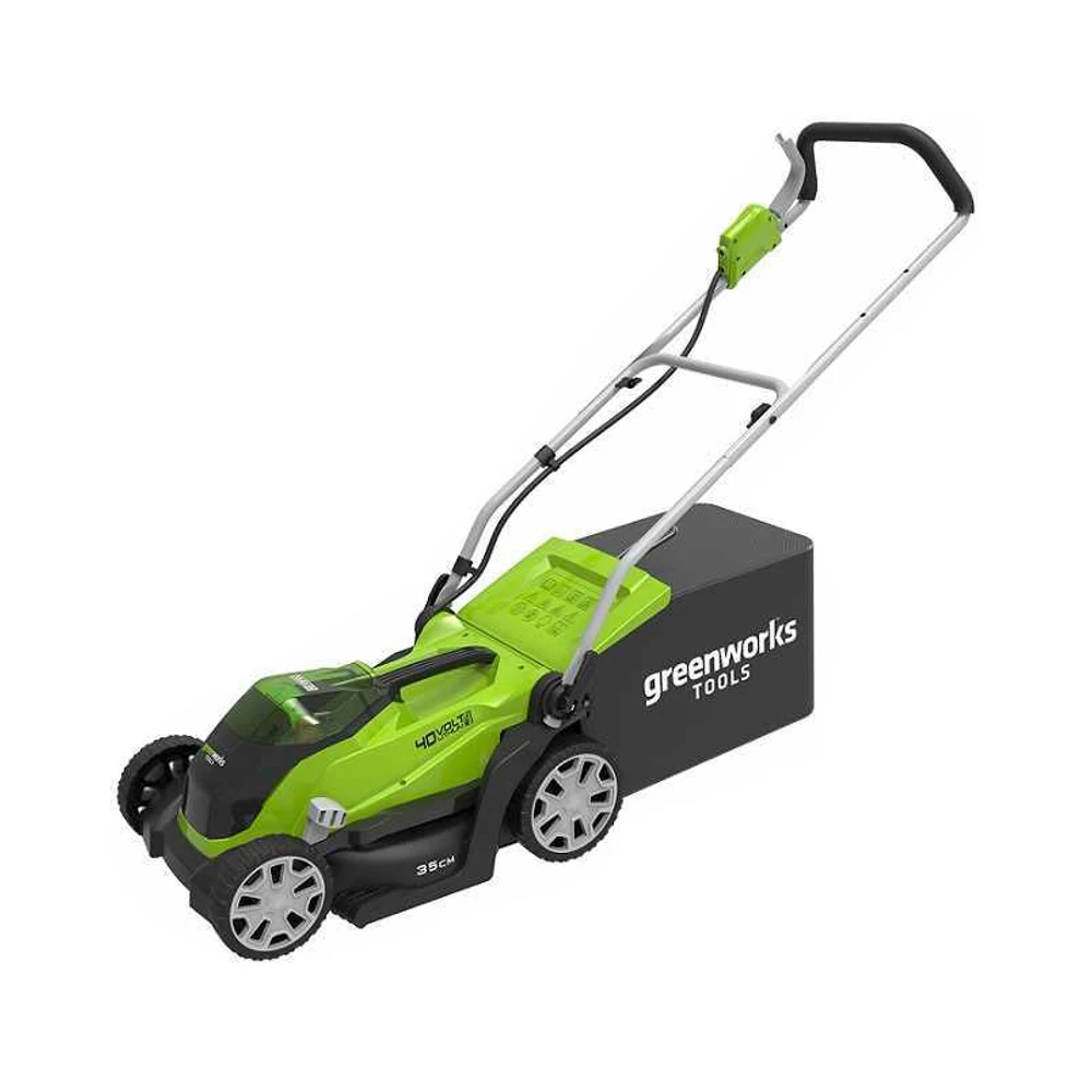 Газонокосилка аккумуляторная Greenworks G40LM35K4 (li-ion аккумулятор 40В 4Ач, ширина скашивания 35см)