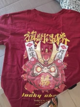 Camisas de manga corta para hombres, camisetas de estilo Hip Hop en algodón, con estampado de la suerte chino, ropa de calle masculina de verano, 2020