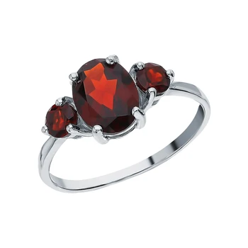 

Silver ring with Garnet sunlight sample 925