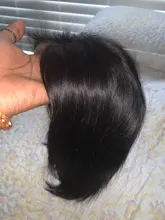 Peluca de cabello humano brasileño Remy para mujeres negras, pelo liso con cierre de encaje 4x4, Bob corto de baja proporción, 120%