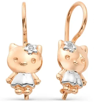 

Alcor earrings with 2 diamonds in red gold