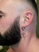 Pendientes de acero inoxidable para hombres y mujeres, aretes falsos, Punk, negros, sin perforación, estilo gótico, Hip Hop