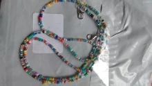 Cordón para mascarilla, cuerda antiseparación, cuentas de colores, antipérdida, anticaída, para colgar en el cuello, 2 uds.