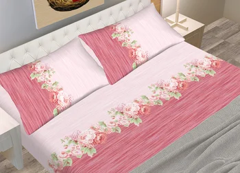 

Full bed sheets 100% cotton pattern C.N. Fancy New Roses color Pink