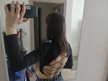 Womon-Camiseta de algodón calada para mujer, tops sexys de vendaje con espalda descubierta de manga larga, tops Harajuku ajustados, ropa de calle de punto