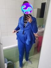 Conjunto de chándal para mujer, chaquetas con volantes de manga larga, pantalones de tubo, conjunto de dos piezas, uniforme de oficina, novedad de invierno