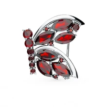 Серебряная брошь с гранатом SUNLIGHT проба 925