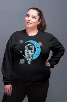 

Angemiel Wear-Minded Astronot Black Women Sweatshirt