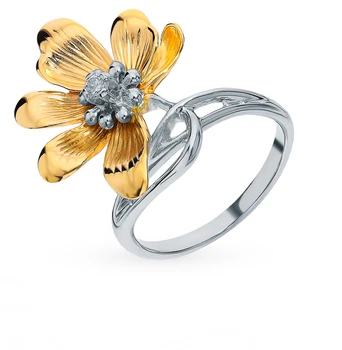 

Gold ring with diamonds sunlight sample 585